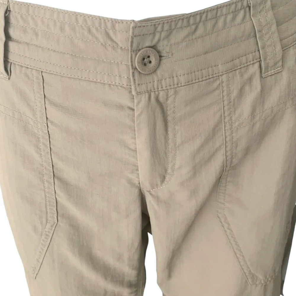 THE NORTH FACE Long Hiking Shorts Capris Nylon Quick Dry Khaki Tan Trail - Picture 9 of 15